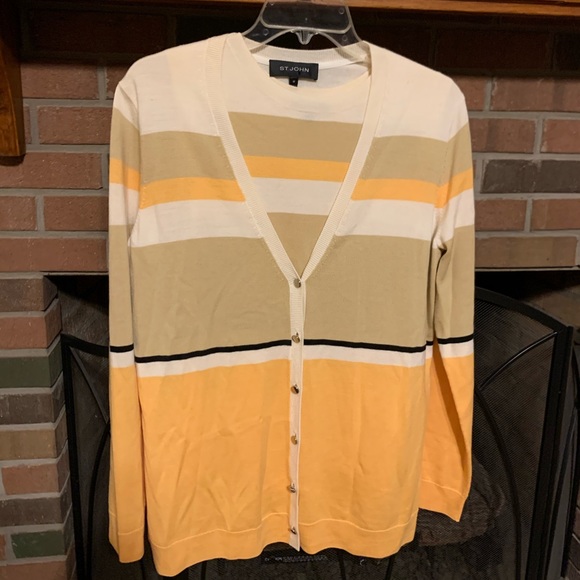 St John Couture Tank Cardigan twin set Fine Wool Knit - Picture 7 of 14